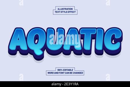 Aquatic Text Style Effect Stock Vector