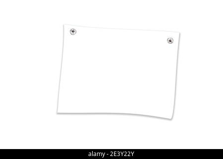 White sheet of paper on white background isolated on white Stock Photo