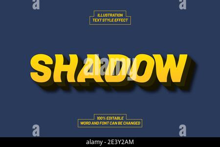 Shadow Text Style Effect Stock Vector