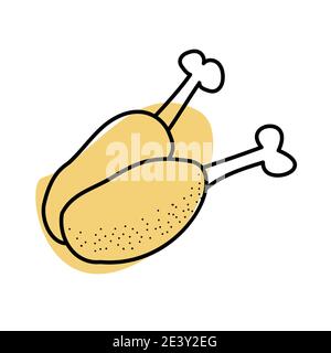 Chicken doodle icon for wweb and kitchen decoration vector illustration Stock Vector