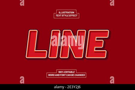 Line Text Style Effect Stock Vector