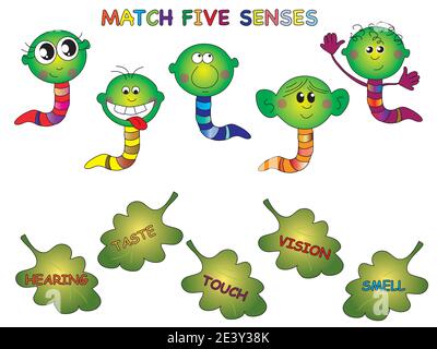 illustration of game five senses Stock Photo