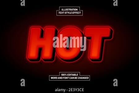 Hot 3D Bold Text Style Effect Stock Vector
