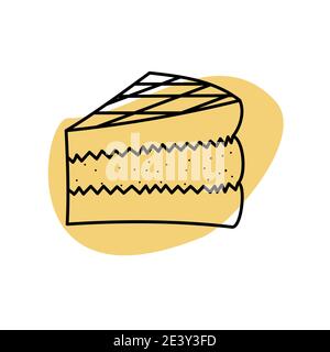 Cake doodle icon vector illustration for web kitchen decor Stock Vector