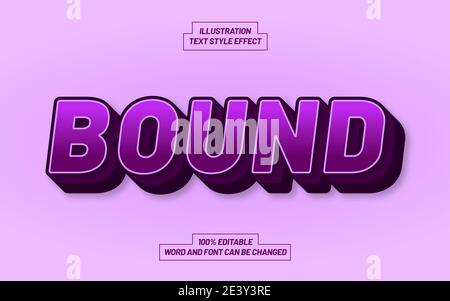 Bound 3D Bold Text Style Effect Stock Vector