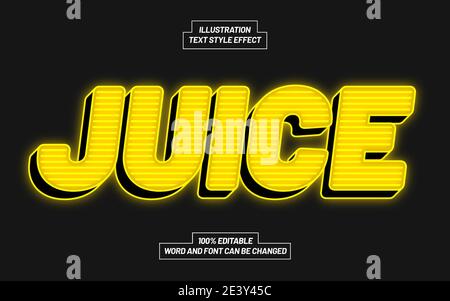 Juice Text Style Effect Stock Vector