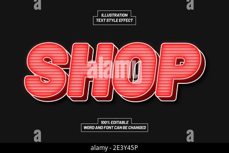 Shop Text Style Effect Stock Vector