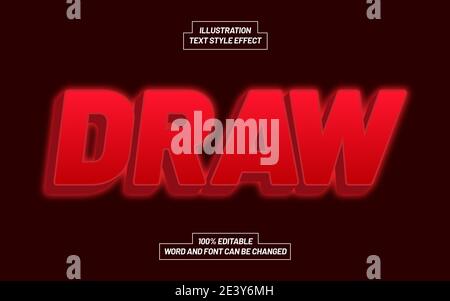 Draw Red Text Style Effect Stock Vector