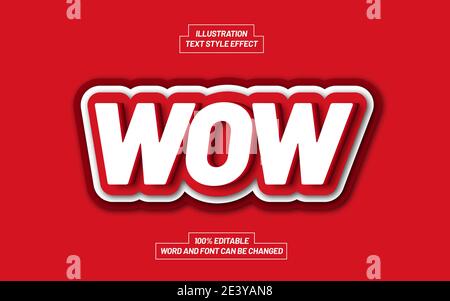 Wow Text Style Effect Stock Vector