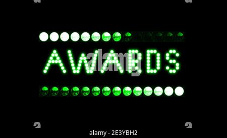 Text sign bulbs LED pixels, light flashing, blinking lights advertising ...