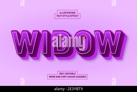 Modern Purple 3D Bold Text Style Effect Mockup Stock Vector