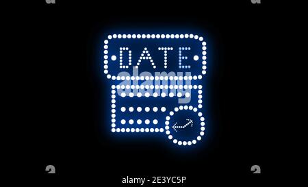 Text sign bulbs LED pixels, light flashing, blinking lights advertising ...