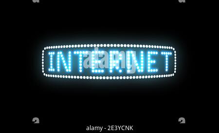 Text sign bulbs LED pixels, light flashing, blinking lights advertising ...