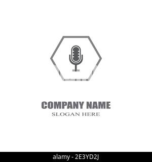Microphone Logo Template vector symbol nature Stock Vector