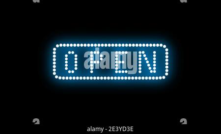 Text sign bulbs LED pixels, light flashing, blinking lights advertising ...