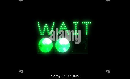 Text sign bulbs LED pixels, light flashing, blinking lights advertising ...