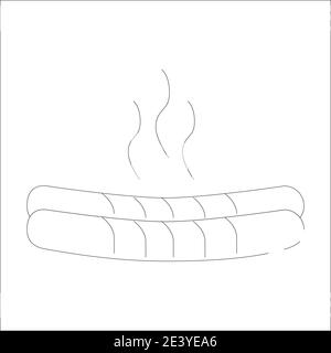 Sosis Food Icon. Vector Design Illustration Sign Logo. Stock Vector