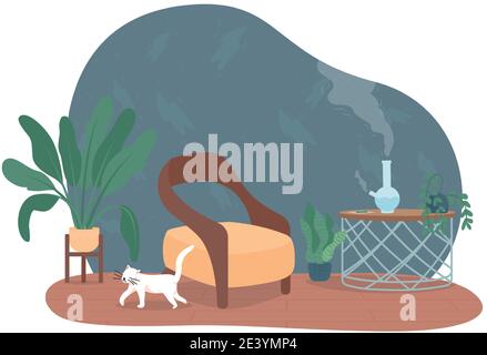 Bong smoking 2D vector web banner, poster Stock Vector