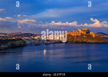 Procida island in the gulf of Naples, Italy,  is absolutely breathtaking. Stock Photo