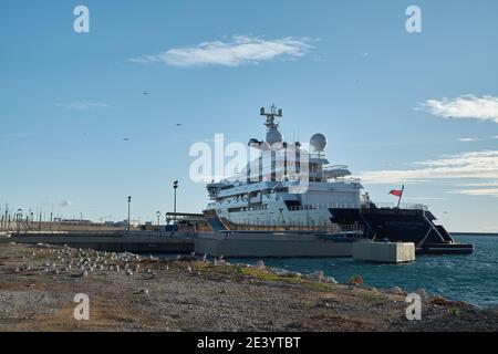 Big Luxury Yacht Docked At Malaga Port In Spain Stock Photo Alamy