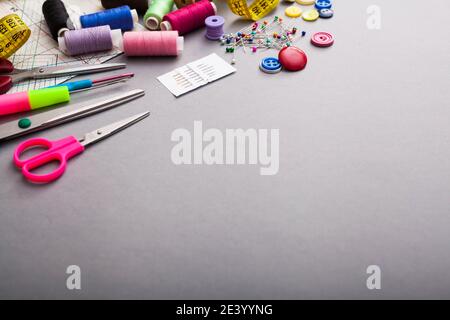 Copyspace frame with sewing tools Stock Photo