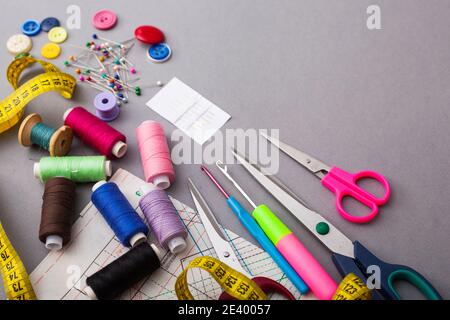 Copyspace frame with sewing tools Stock Photo