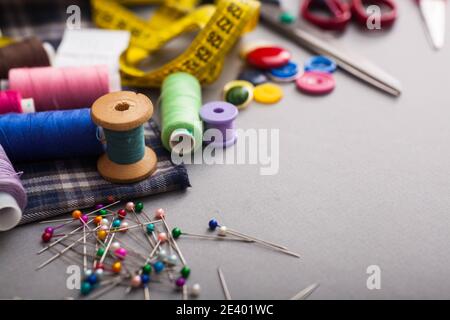 Copyspace frame with sewing tools Stock Photo