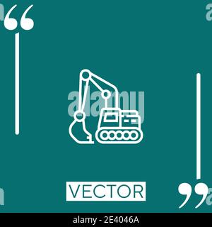 excavator vector icon Linear icon. Editable stroke line Stock Vector
