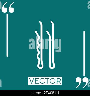 hair pin vector icon Linear icon. Editable stroke line Stock Vector