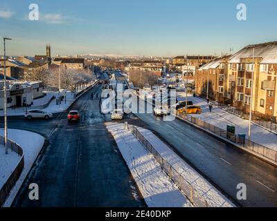 Glasgow, Scotland, UK. 8th January 2021: A busy dual carriageway in South Lanarkshire. Stock Photo