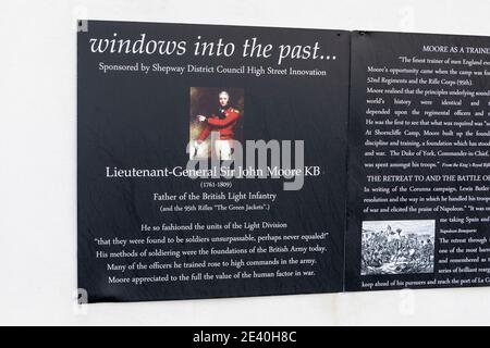 A memorial to Lieutenant General Sir John Moore in Sandgate, Kent. Stock Photo