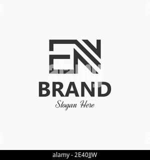 Letter EN Monogram Logo Vector Template suitable for fashion business or personal branding Stock Vector