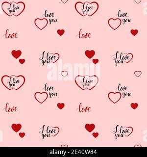 Seamless Typography Pattern Love Valentine Wrapping Stock Illustration  2296297977