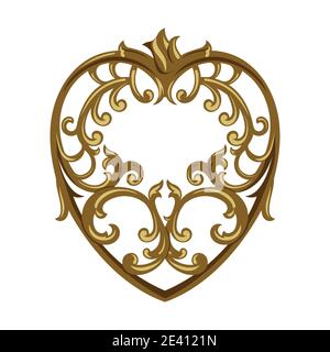 Design for Valentine's Day. Heart in floral ornament. Stock Vector