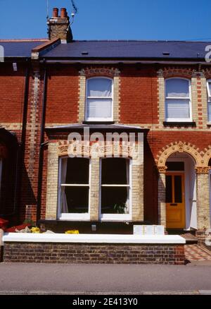 1880s terrace of polychrome brick and terracotta decoration, margate kent Stock Photo
