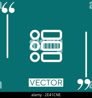 list outlined interface button of three items vector icon Linear icon. Editable stroke line Stock Vector