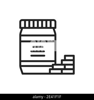 Chocolate paste color line icon. Isolated vector element. Stock Vector