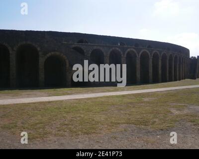 Romanesque amphitheater of paestum ruins, Italy. Stock Photo