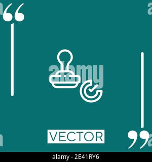 stamped vector icon Linear icon. Editable stroke line Stock Vector