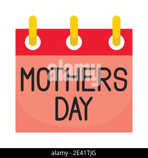 Mothers Day Calender Icon. Vector Design Illustration Sign Logo. Stock Vector