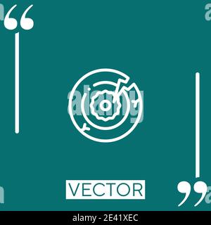 broken plate vector icon Linear icon. Editable stroked line Stock Vector