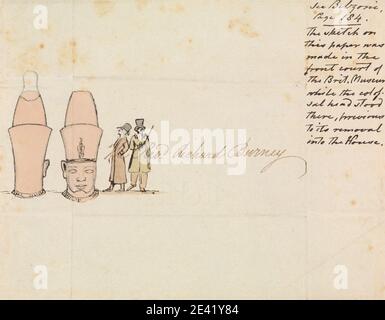 Letter to Rev. Richard Burney with drawing of Colossal Head from ...