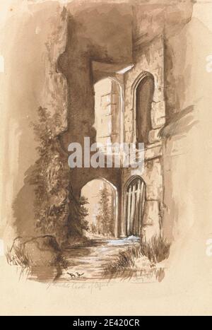 unknown artist, Part of Becket's Castle, Otford, between 1826 and 1866. Brown wash heightened with white gouache over graphite. Stock Photo