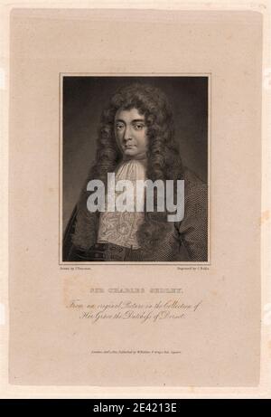 Charles Rolls, 1800â€“active 1830, British, Sir Charles Sedley. Engraving. Stock Photo