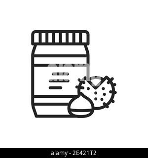 Chestnut paste color line icon. Isolated vector element. Stock Vector