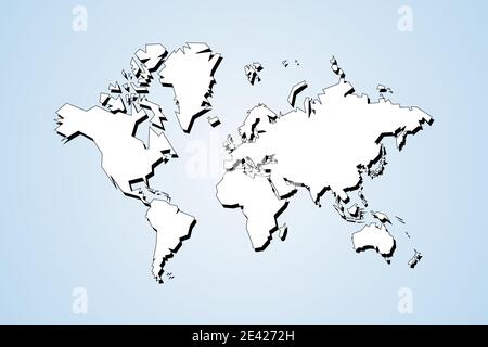 World Map Outline Sharp Polygonal Geometric Style Simple Vector Stock Vector Image Art Alamy