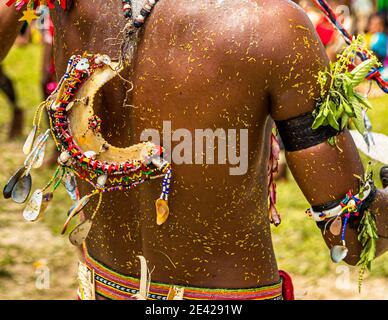 Traditional Milamala Dance of Trobriand Islands during the Festival of free Love, Kwebwaga, Papua New Guinea Stock Photo