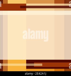 Geometric frame with rectangles and strips. Modern background in brown, orange, yellow and beige. Layout design, copy space. Vector colored pattern Stock Vector