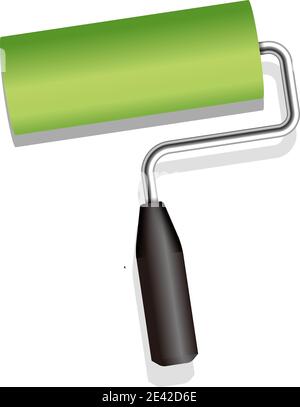 Roller painter, paintbrush vector illustration (Green) Stock Vector