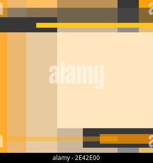 Geometric background. Frame with rectangles, strips. Modern minimalist pattern in brown, orange, yellow. Brochure design with text place. Vector EPS10 Stock Vector